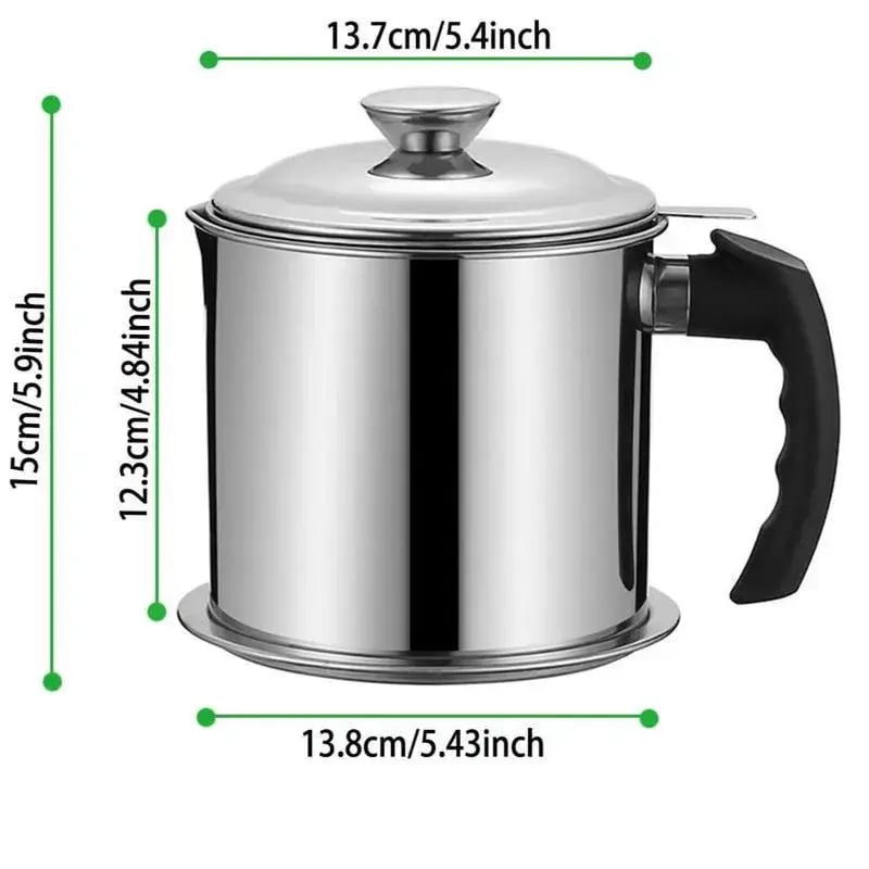 π₯ Hot sell! 1 Count Modern Kitchen Oil Dispenser with Tray & Lid,Stainless Steel Oil Pot with Filter,Bacon Grease Container, Cooking Oil Can, Kitchenware, Utensils, Kitchen Gadgets