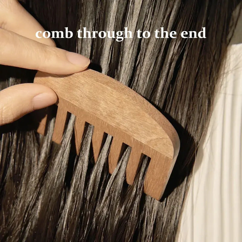 Combing hair treatment through the ends