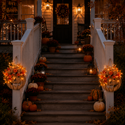 🎃 Halloween Early Bird Sale | 49% OFF-Lighted Burlap Pumpkin Wreath🍂