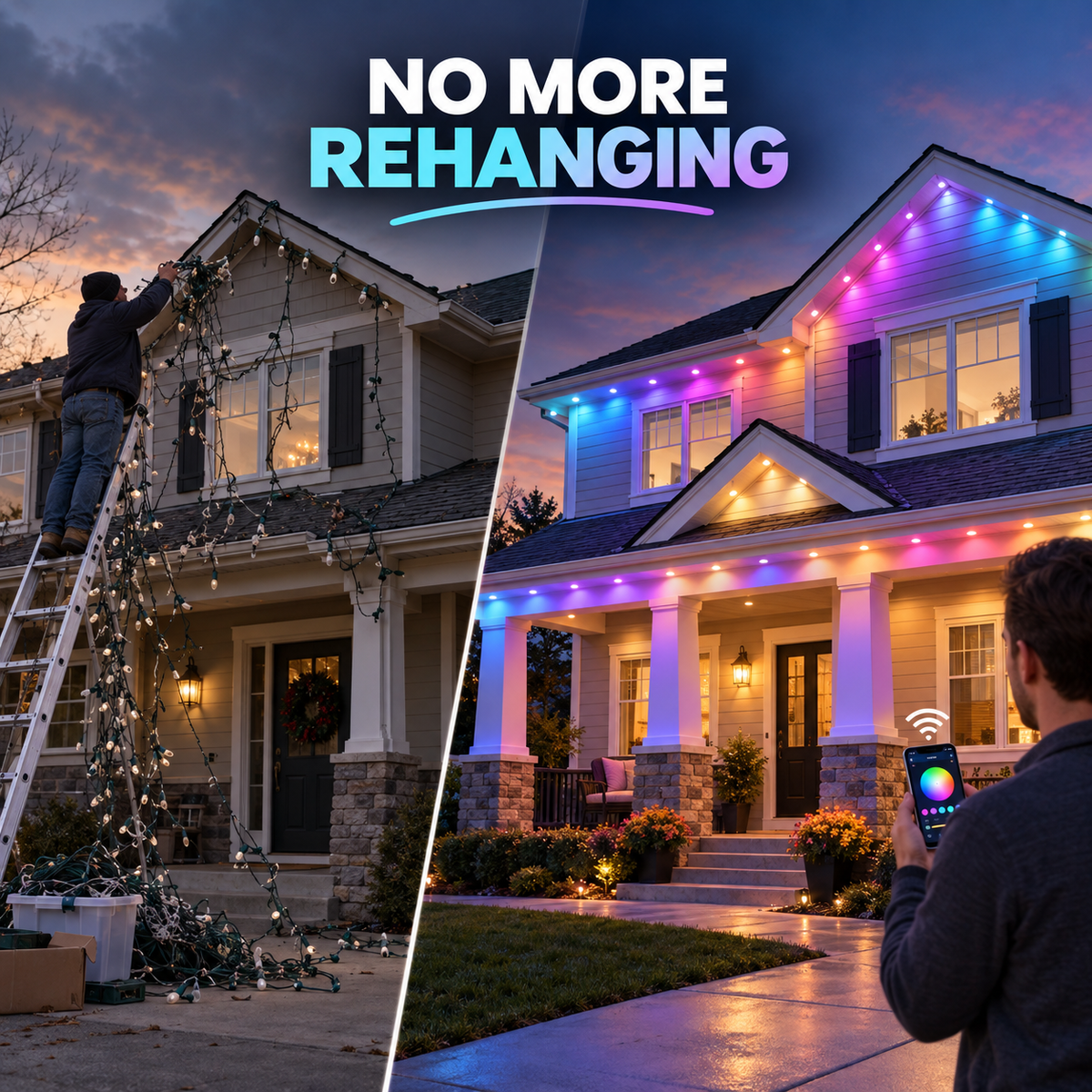 Install permanent lights once