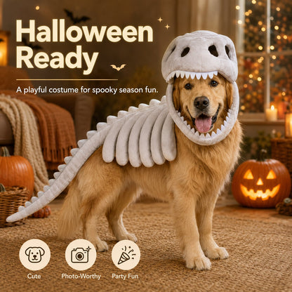 🦖 Halloween Season Sale 49% OFF– Glow-in-the-Dark Dinosaur Skeleton Pet Costume