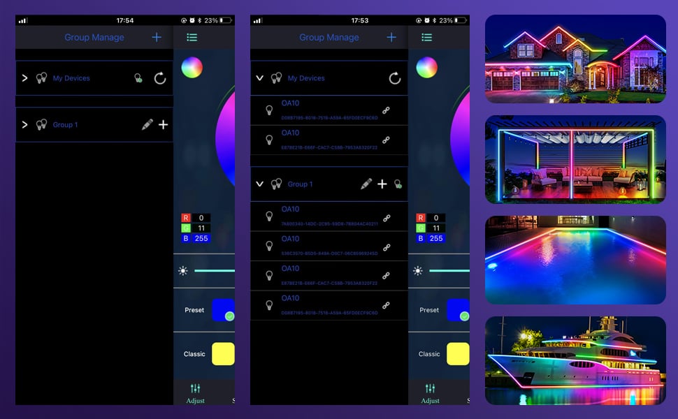 Outdoor lights with segment control