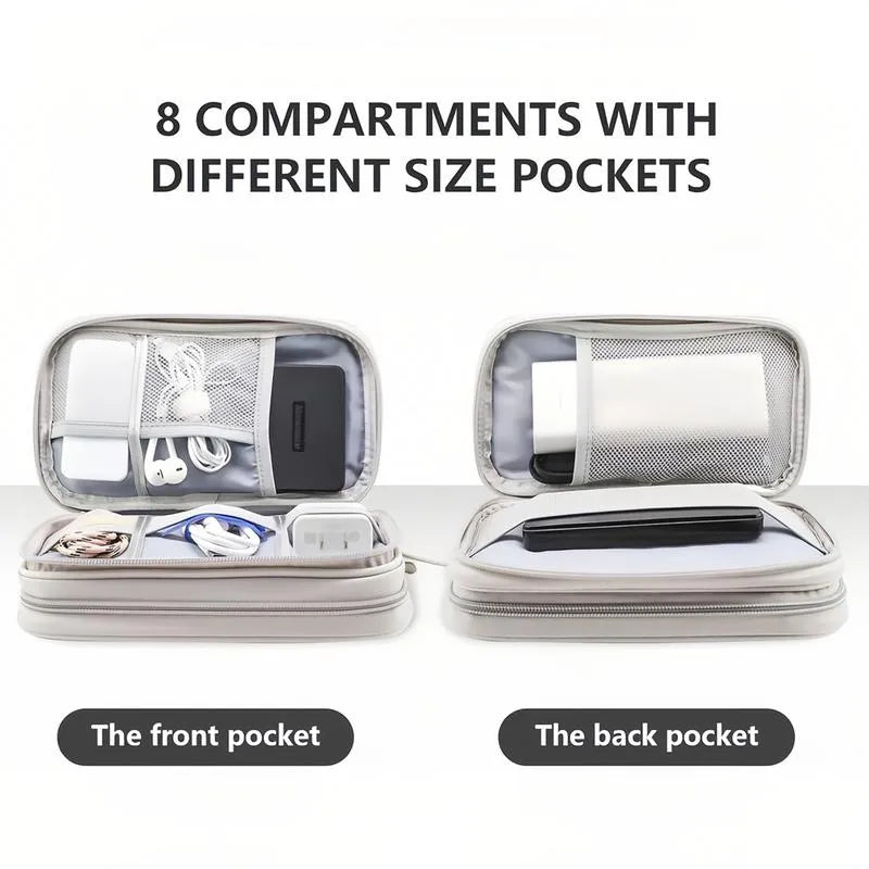 🔥Travel Cable Organizer Pouch, Double Layers All-in-One Storage Bag for Cord