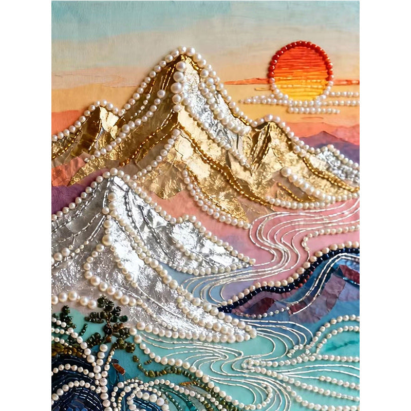 DIY Pearl Gem Art Diamond Painting Kits With Framefor Home Decor-30x40cm