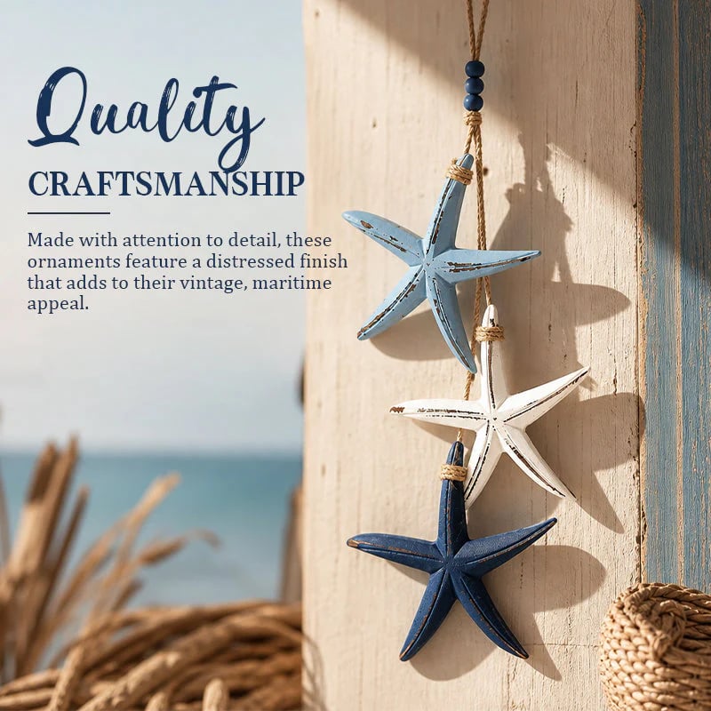 Mediterranean Starfish & Fish Hanging Coastal Ornaments 🐠✨