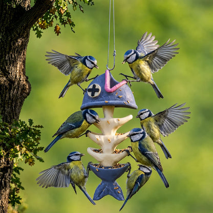 Fish Skeleton Hanging Bird Feeder