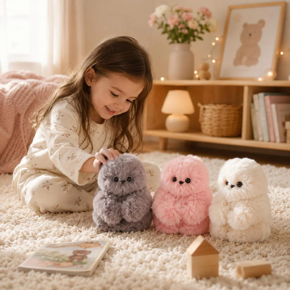 Multiple colors of interactive fluffy plush toys