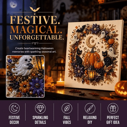 🔥2026 HOT Seal🔥 60% OFF – 👻✨ Halloween Pearl Art DIY Kit – Turn Tiny Pearls into Spooky-Cute Magic