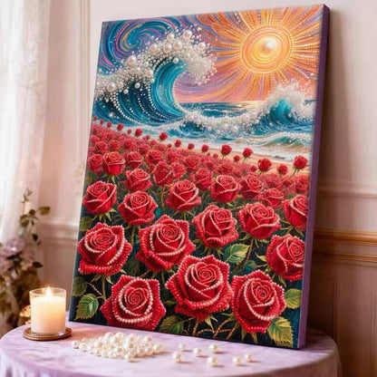 DIY Pearl Gem Art Diamond Painting Kits With Framefor Home Decor-30x40cm