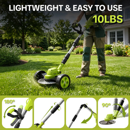 🔥HOT SEAL 3-in-1 Cordless Lawn Mower with 2×21V Batteries, German Quality Lightweight Grass Trimmer & Edger for Small to Medium Gardens