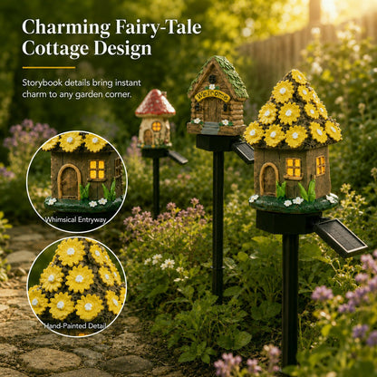 🍄 Enchanted Solar Mushroom House Light – Cozy Fairy Garden Decor