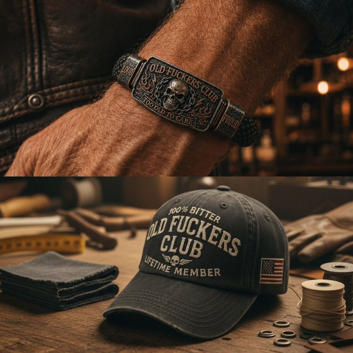 ☠️ Old Fuckers Club & Wild Freedom 🪓 | 2026 Limited Edition Vintage Bracelet