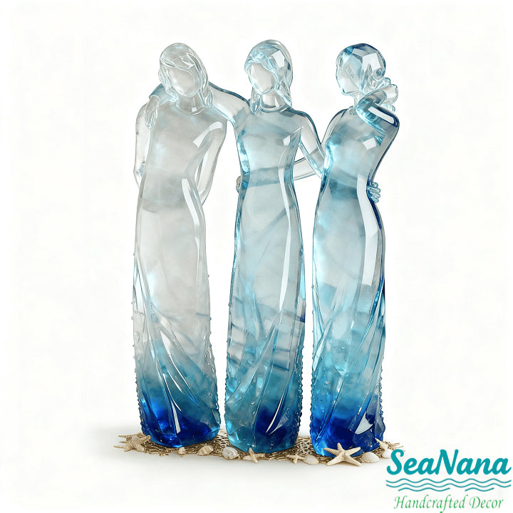 👩🏻‍🤝‍👩🏻Sisters by My Side, Celebrates Friendships Three Sisters Sculpture🎁Thanksgiving Day, Christmas, birthday gifts