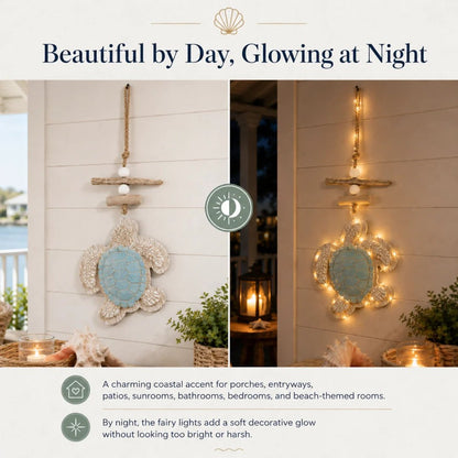 🐢Lighted Coastal Sea Turtle Hanging Wall Decor with Remote