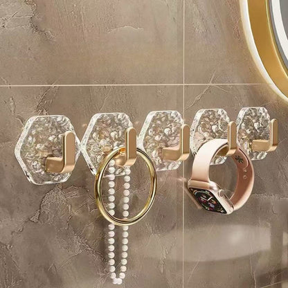 10 Pack Hexagonal Ripple Heavy Duty Hooks for Bathroom, Kitchen & Household Organization