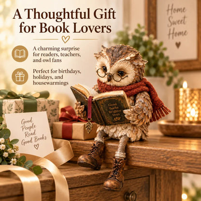 🎄Christmas Sale 49% OFF 📚Reading Owl Figurine🎁Buy More Save More
