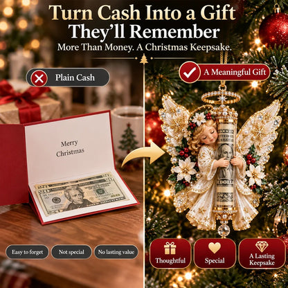 👼💵 3D Angel Christmas Cash Gift Ornament – Holiday Money Holder Keepsake ✨
