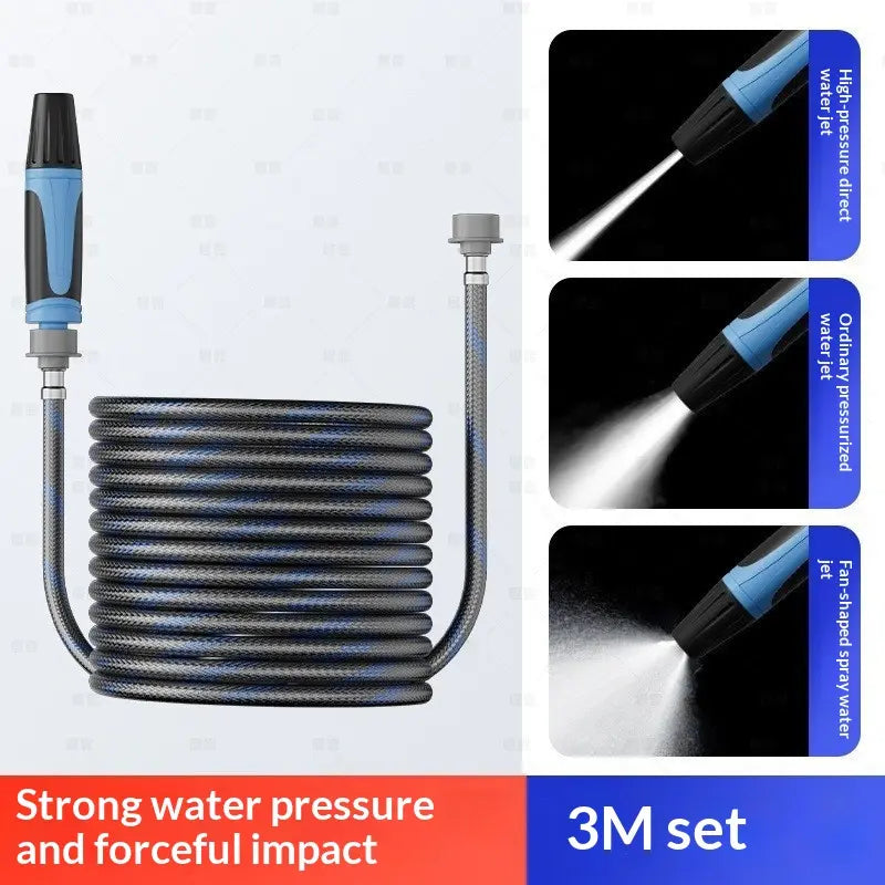 Six-Function Spray Gun Car Wash Hose, Anti- Aging, Explosion-Proof, Anti-Tangling, Quick- Connect Buckle, Car Wash and Watering Spray Gun