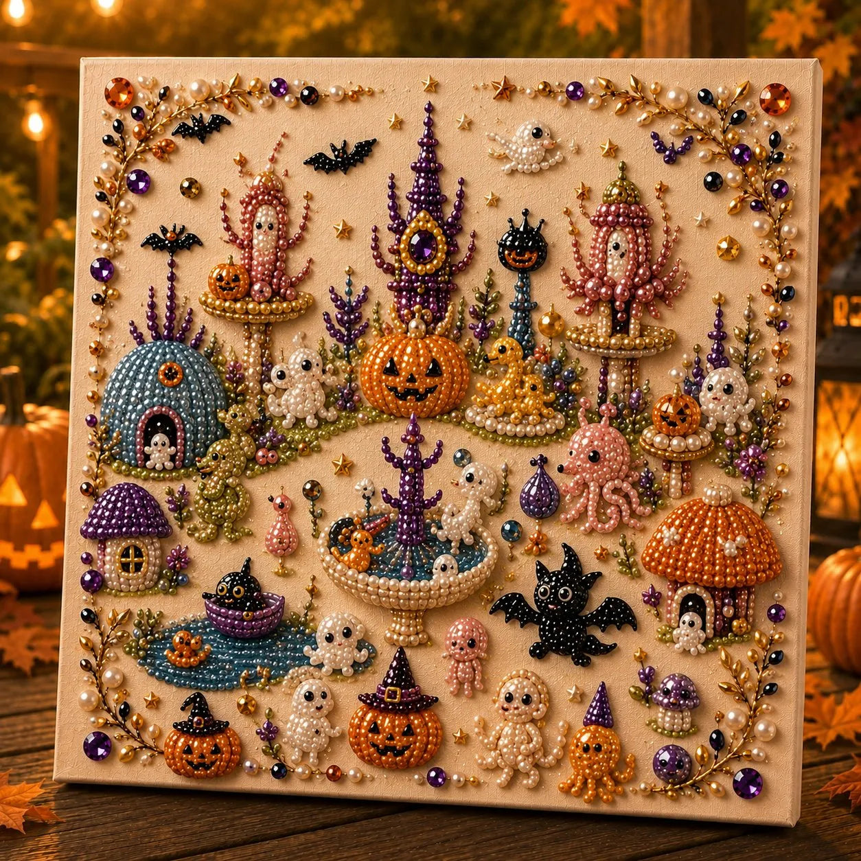 🎃👻 Premium 3D Pearl Halloween Wall Art Kit