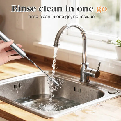 Stainless Steel Hand-Push Rotary Whisk – Semi-Automatic Egg Beater & Milk Frother