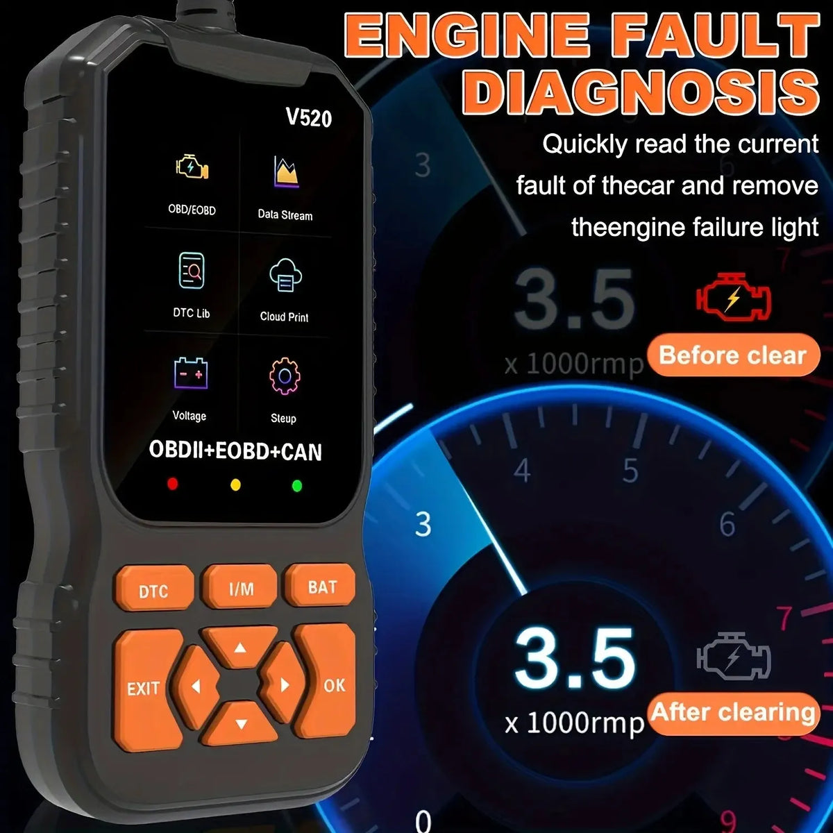 Scanner Car Diagnostic Tool, Code Reader with Live Data Stream