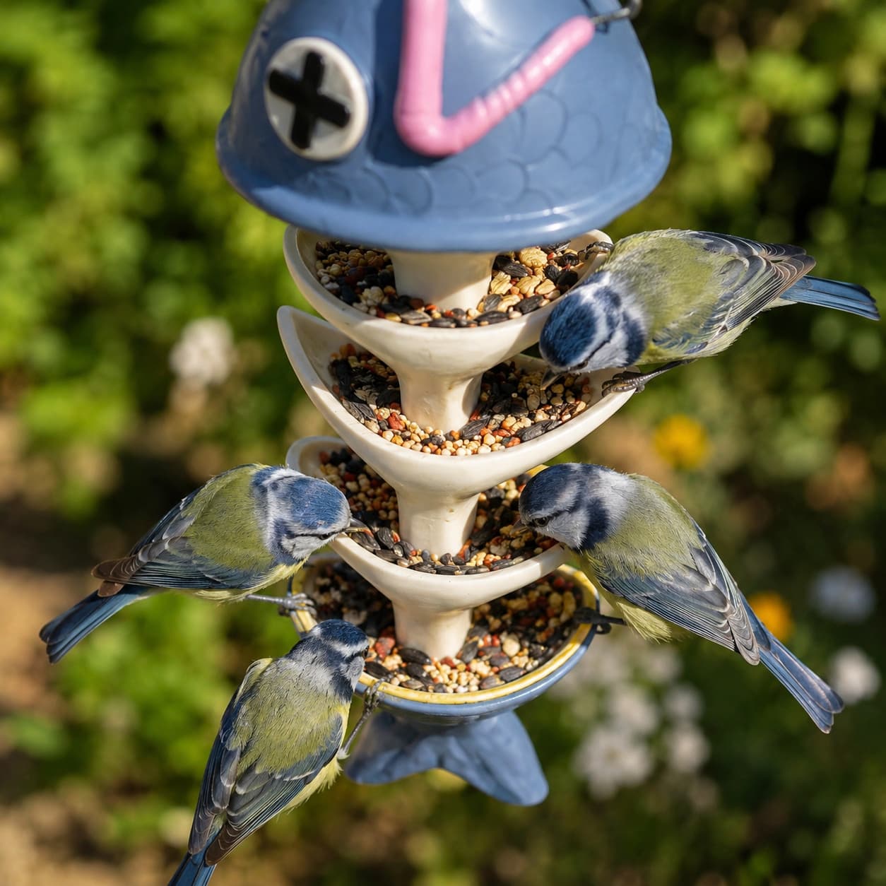 Fish Skeleton Hanging Bird Feeder