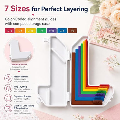 Paper Crafting Alignment Guide Set with Case, 7 PCS Precision Layering