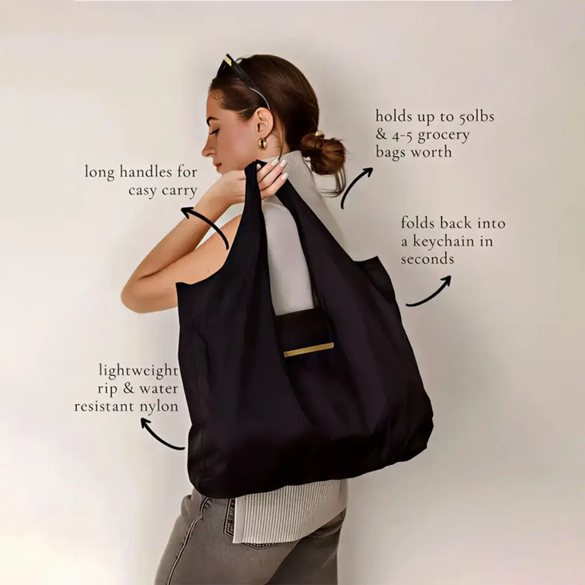 Keychain Storage Pouch, Large-Capacity Eco-Friendly Cloth Bag, Convenient Shopping Bag, Keychain, and Accessories Pouch