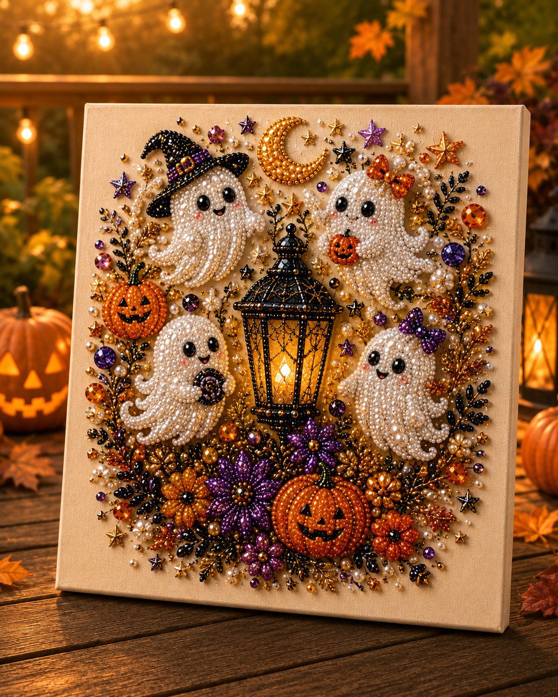💥 Last Day 48% OFF – 👻✨ Halloween Pearl Art DIY Kit – Turn Tiny Pearls into Spooky-Cute Magic
