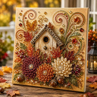 🏠 Autumn Birdhouse Decor