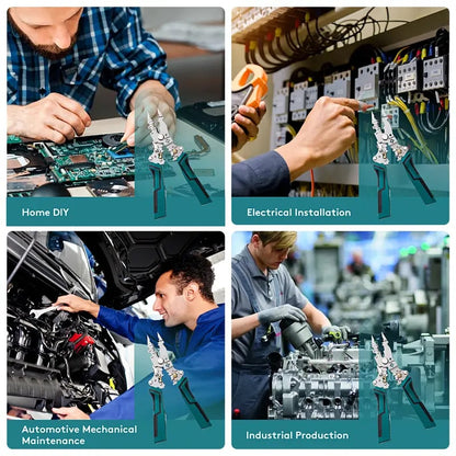 16 in 1 Wire Stripper Twister for Cutting and Pulling Wires,Cable Scissors,Voltage Tester Pliers, 30V to 220V Live,Null,Hot Wire Judgment AC DC, Audible and Flashing LED Alarms