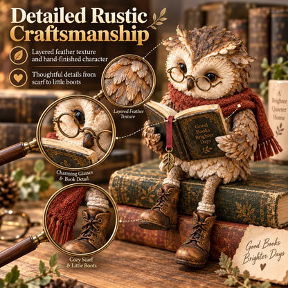 🎄Christmas Sale 49% OFF 📚Reading Owl Figurine🎁Buy More Save More