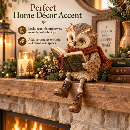 🎄Christmas Sale 49% OFF 📚Reading Owl Figurine🎁Buy More Save More