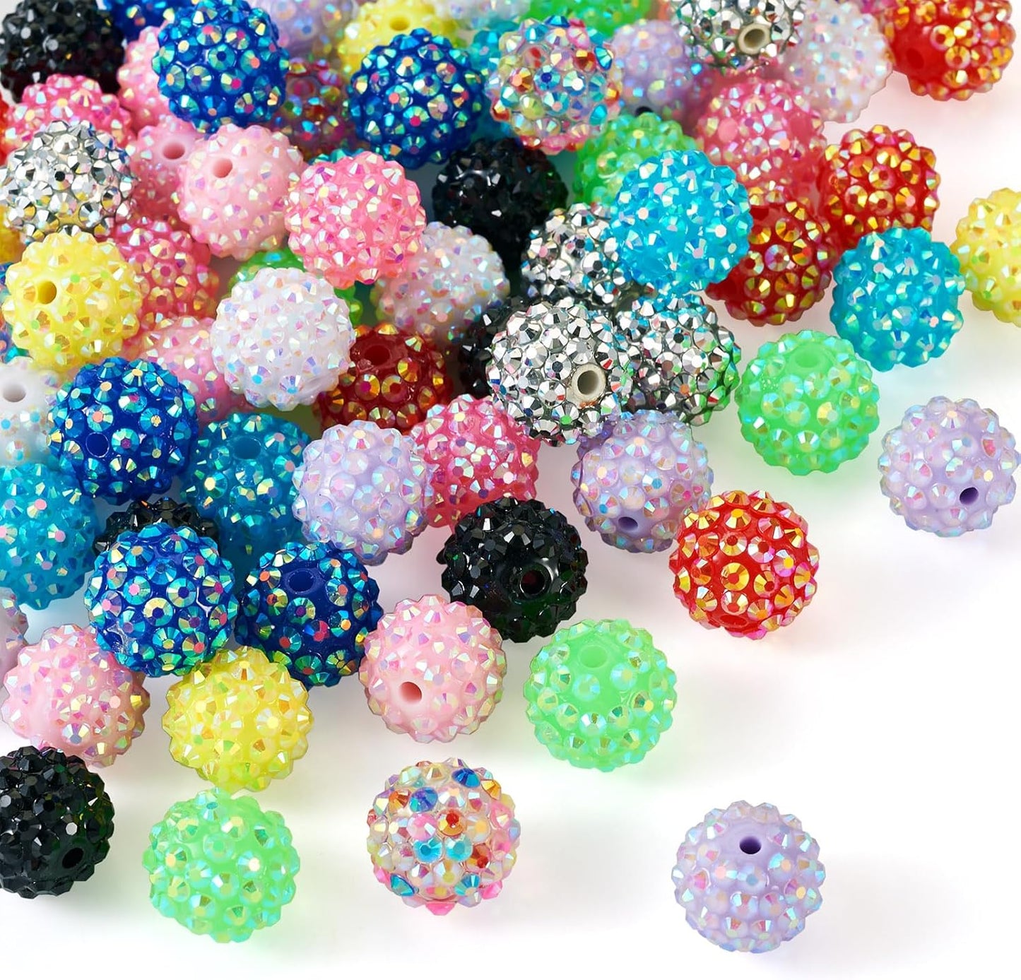 Colorful Rhinestone Craft Beads – 100 Pieces