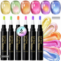 6 Colors Cat Eye One-Step Gel Pens -B
