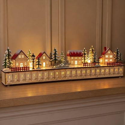 Wooden Village Advent Calendar With Led Glow🎁🌲