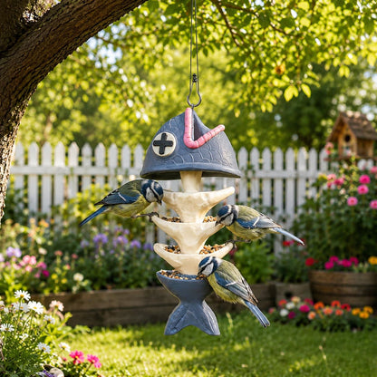 Fish Skeleton Hanging Bird Feeder