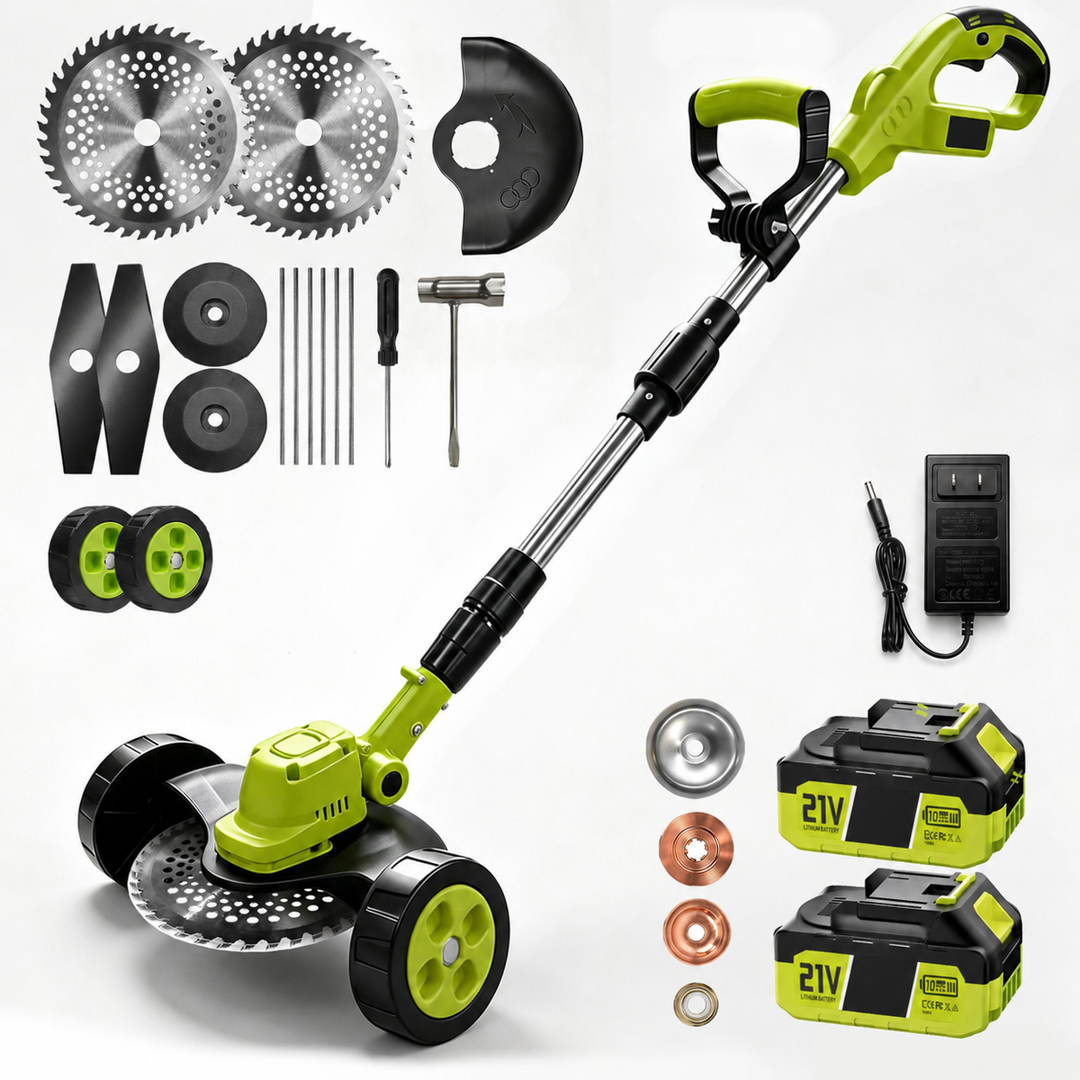 🔥HOT SEAL 3-in-1 Cordless Lawn Mower with 2×21V Batteries, German Quality Lightweight Grass Trimmer & Edger for Small to Medium Gardens