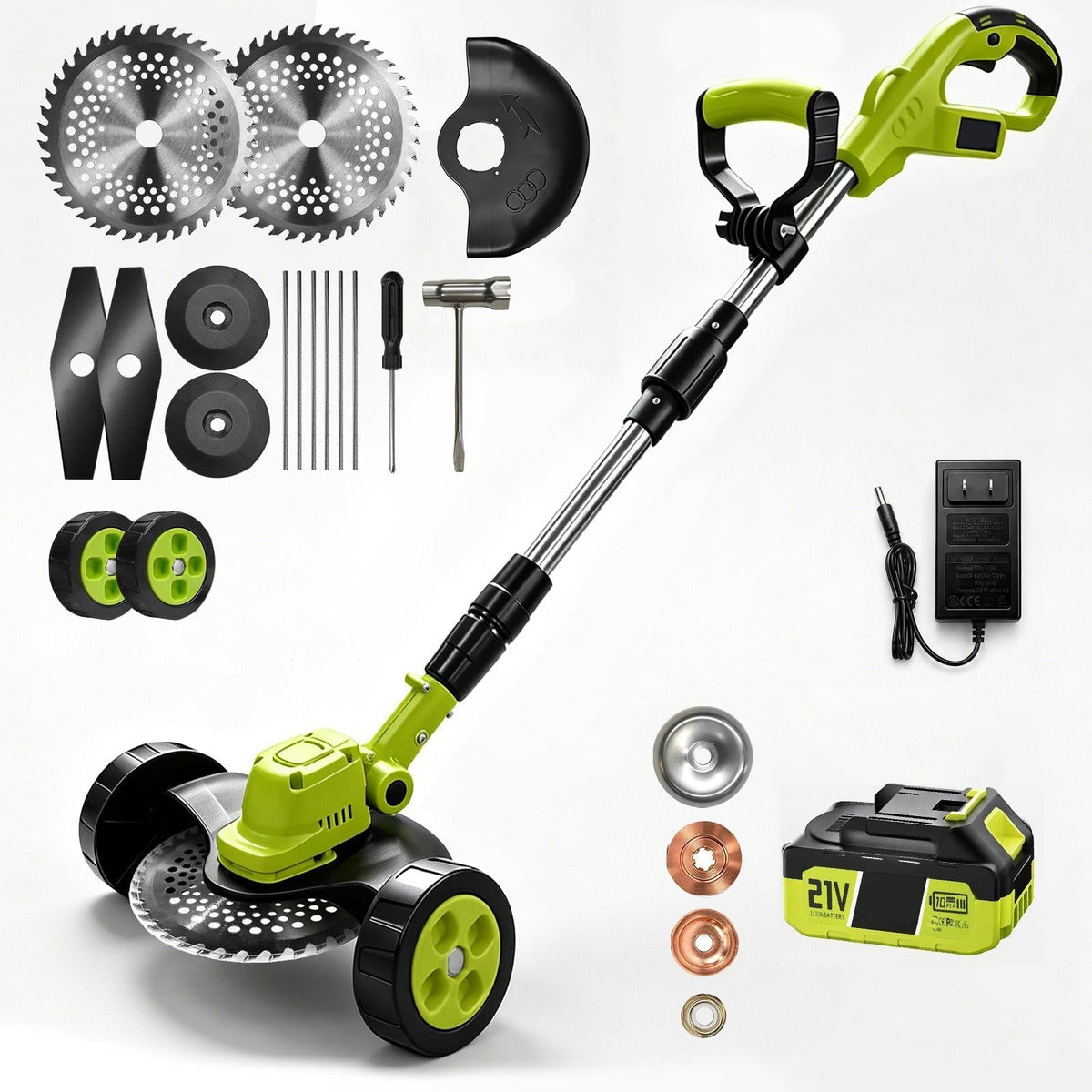 🔥HOT SEAL 3-in-1 Cordless Lawn Mower with 2×21V Batteries, German Quality Lightweight Grass Trimmer & Edger for Small to Medium Gardens