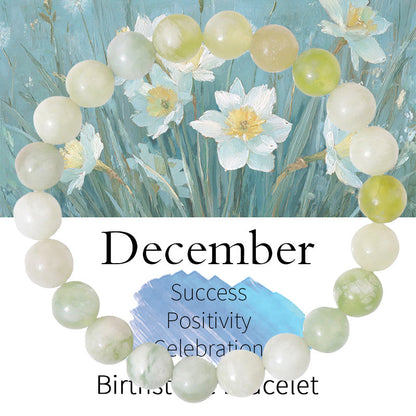 Birthstone Crystal Bracelet | Anxiety Healing Floral Monthly Gift with Card
