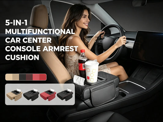 ✨Multifunctional PU Leather Car Armrest Box Mat– Universal Fit for Any Vehicle