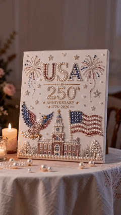 🔥LAST DAY 59% OFF - 🇺🇸 USA 250th Anniversary DIY Pearl Painting Kit ✨❤️‍🔥