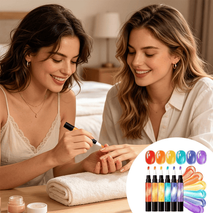 💅 6PCS One-Step Gel Nail Art Pen Set – Salon Beauty at Home
