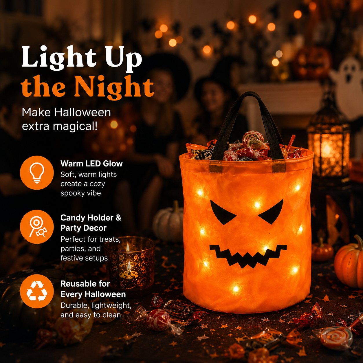 🎃 Fill It, Light It & Trick-or-Treat — Make Every Candy Run Glow! ✨
