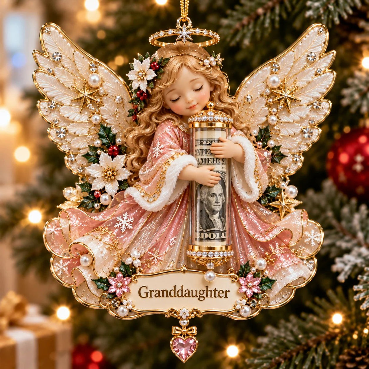 👼💵 3D Angel Christmas Cash Gift Ornament – Holiday Money Holder Keepsake ✨