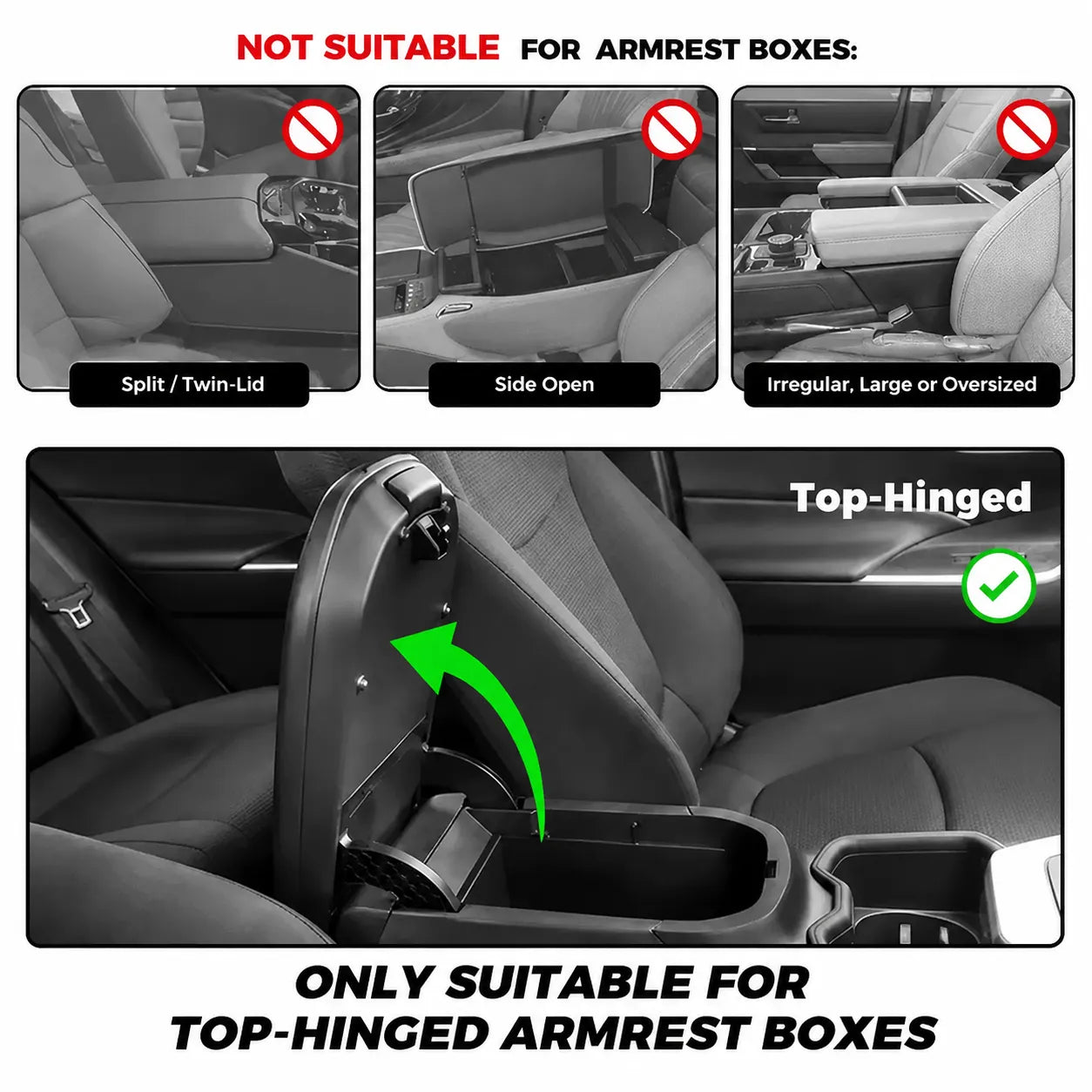 ✨Multifunctional PU Leather Car Armrest Box Mat– Universal Fit for Any Vehicle