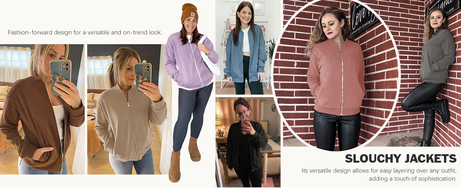 Relaxed zip-up jacket styling