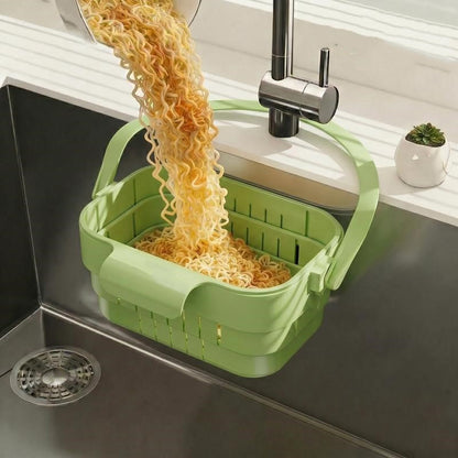 Foldable Hanging Kitchen Sink Drain Basket, Stainless Steel Kitchen Accessories