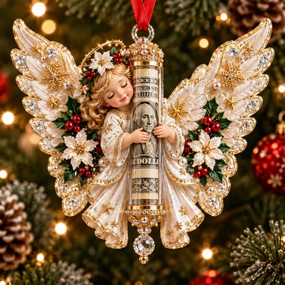 👼💵 3D Angel Christmas Cash Gift Ornament – Holiday Money Holder Keepsake ✨