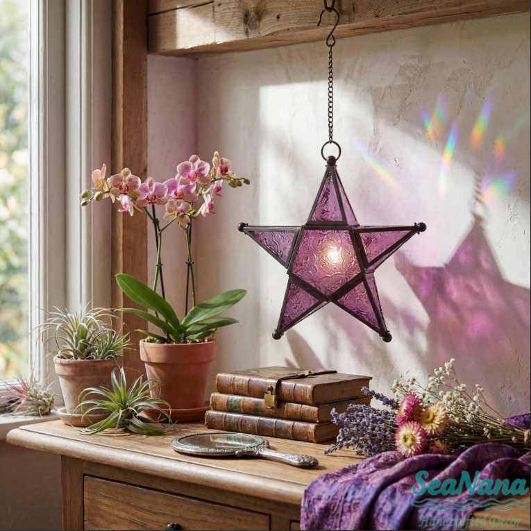 ✨Moroccan Star Lantern - Colorful Stained Glass
